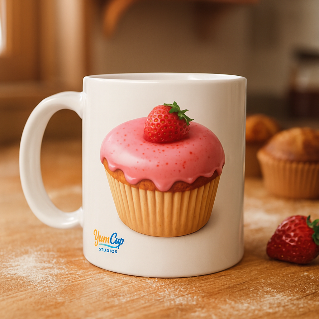 Muffin Erdbeere┃Tasse weis
