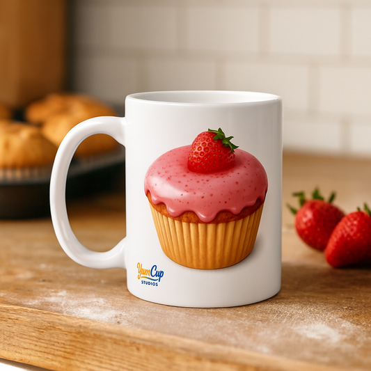 Muffin Erdbeere┃Tasse weis